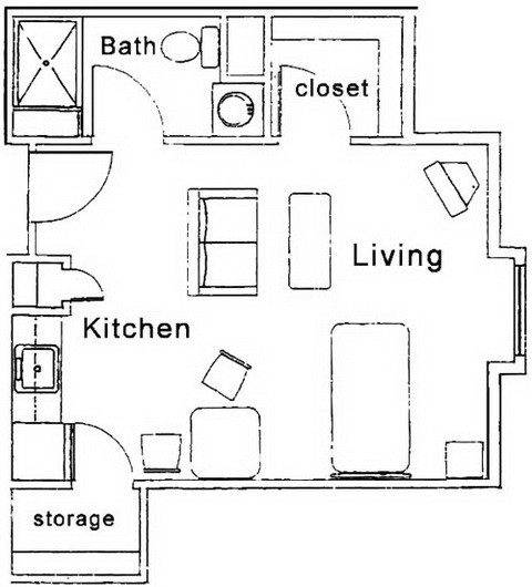 Studio Apartment Plan